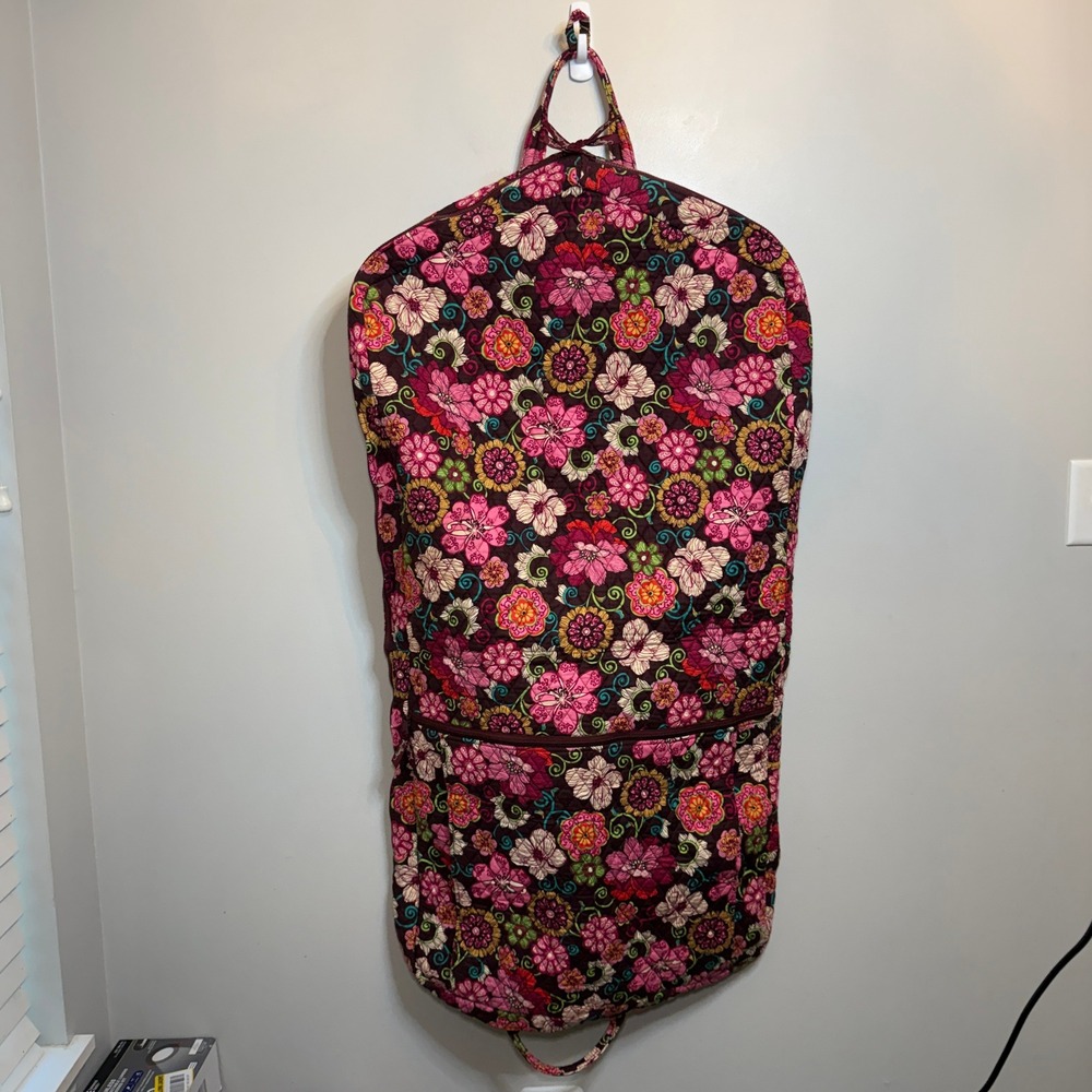 Vera Bradley Mod Floral Pink Quilted Hanging Garment Bag Travel Carrier